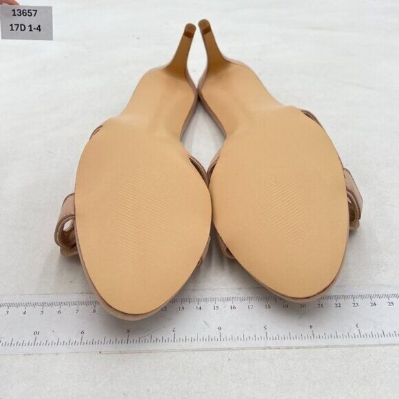 FSJ Nude Women Cute Slip On Mules Summer Open Toe Kitten Low Heel Sandal Ladies - Picture 6 of 7